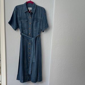 NWT Derek Lam 10 Crosby Blue Denim Midi Shirt Dress